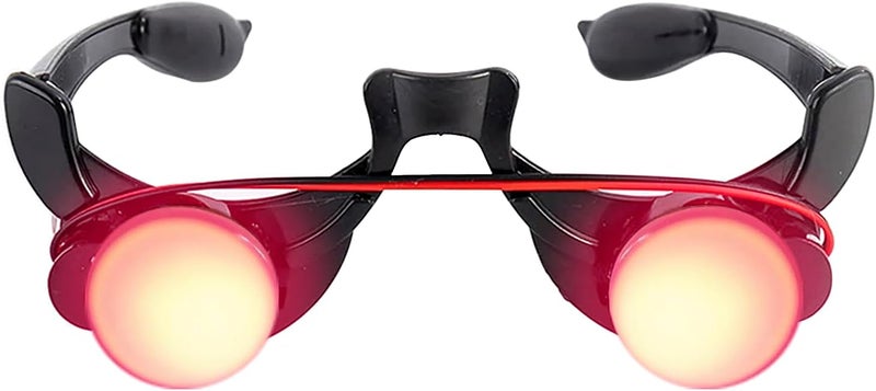 Holiberty Glowing Red Eyes Glasses Grim Reaper Cosplay Halloween Costume Accessory Light up Glasses Eyewear Rave Party Favors - Image 1